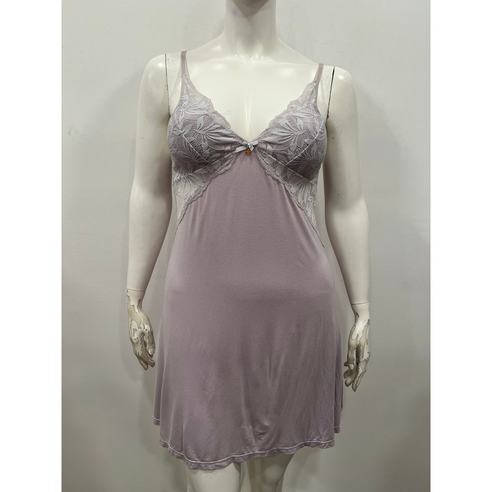 Daisy Fuentes Nightgown Womens Chemise Lavender Purple Lace Cami Slip Size XL